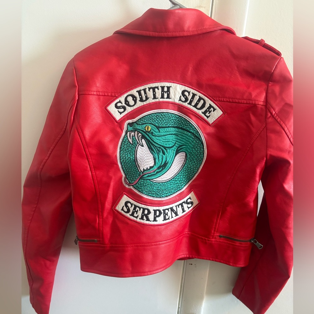 Red South Side faux leather Serpents Jacket